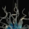 Crystal Glass Lamps Turquoise Blue Color Pendant Lamps LED light European Style Modern Blown Glass Chandelier Lighting