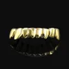 قبعات Hiphop Gold Silver Rosegold Grillz على شكل أسنان شوايات الأسنان السفلية السفلية شوايات الأسنان الحقيقية مع السيليكون