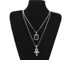 2018 NEW hip gem water drill key 2 necklace set sweater chain