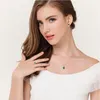 Yhamni Original Natural Green Gem Malay Kamień Wisiorek 925 Sterling Silver Naszyjnik Moda Kryształ Wisiorek Naszyjnik Biżuteria Hurtownie XD276