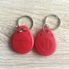 100 pièces couleur rouge jetons RFID lisibles 125Khz EM4100 étiquettes carte d'identité porte-clés carte carte d'accès