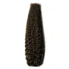 # 4 다크 브라운 인간의 머리카락 번들 100g 곱슬 직조 인간의 머리카락 1pcs 깊은 곱슬 브라질 머리카락, 흘리지, 엉킴 무료