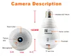 Bulb Light 960p Wireless IP-kamera 360 grader Fullt Visa WiFi Panoramisk Kamera Fisk Eye Mini CCTV Kamera 1.3MP Hem Säkerhet DVR