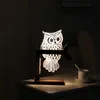 Home 3D Owl Shape LED Desk Table Light Lamp Night Light US Plug Indoor and Lighting