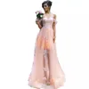 Элегантные розовые длинные платья подружки невесты с кружевной аппликацией с плеча вечерние платья назад на молнии A-Line Custom Mast Chareed платья подружки невесты