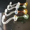 Färg lång krökt kruka glas bongs tillbehör, glasrökrör färgglada mini multi-färg handrör bästa sked glas