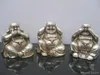 Chinese tibet silver carved three buddha figurines