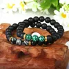 Mens Summer Bracelets Wholesale Top Quality 8mm Black Matte Agate Stone with Obsidian Malachiste Stone Beads Beaded Bracelet