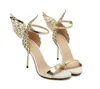 소피아 뱀파이어 다이어리 여성 환상의 나비 날개 하이힐 샌들 금은 결혼식 신발 크기 (35) (40)에