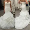 새로운 화려한 머메이드 웨딩 드레스 사우디 아라비아의 연인 Tulle Sweetheart Bridal Gowns Vestios De Novia