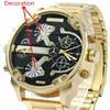 Golden New Clock Gold Fashion Men Watch Rostfritt Stål Quartz Klockor Armbandsur Partihandel Shiweibao Lyx Mäns Klocka Drop Shipping