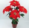 Simulering Julblomma Simulering Flannel Poinsettia Flower Golden Silver Julblomma