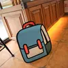 4 colores Gismo Cartoon Bag moda 3D Jump Style Dibujo 2D Cartoon 3D Hombro Messenger Bag bolso de cámara mochila unisex Bolsas de almacenamiento 1795