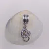 Andy Jewel 925 Sterling Silver Beads Interlocked Hearts Dangle Charm Charms Fits European Pandora Style Jewelry Bracelets & Necklace 791242CZ