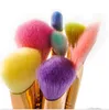 7 Pçs / set Rainbow Thread Spiral Makeup Brushes Set Fundação Power Blush Blush Sombra Sereia Make Up Brush Beatuy Cosméticos kits de ferramentas