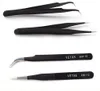 10pcs x VETUS black eyelash tweezers for eyelash extension and cliping diamondcrystal straigtht and Curve 8965587