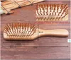 Kvinnor Round Head Bamboo Hair Vent Brush Antistatic Wood Combs Hair Care and Beauty Spa Massage Comb6930126