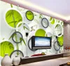 Alta qualità Personalizza dimensioni Modern Bamboo uccello 3D TV sfondo muro