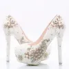 White Pearl Phoenix Wedding Shoes High Heel Rhinestone Stiletto Heel Bridal Dress Shoes Prom Prom Presh Big Size 45218Z