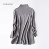 Suéteres de mujer Yeeshan Turtleneck Cashmere Suéter Mujeres Rosa Gris Largo Jerseys femeninos y suéter de invierno de punto1