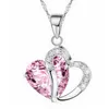 Romantique multicolore cristal amour coeur pendentifs pas cher colliers chaîne en alliage pour les femmes cadeau mode dames bijoux 4923335