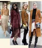 European Fashion New Design Women's Autumn V-hals Medium Långt Suede Leather Hollow Out Design Vest Sleeveless Tassel Fringe Coat SMLXLXXL