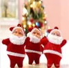 Enfeites de árvore de natal Papai Noel ano novo decoração CHRISMAS Decorações Da Árvore de ouro corda Pendurado Ornamentos vermelho minúsculo santa bonecas