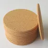 Posavasos de corcho de forma redonda de madera resistente al calor de 200 Uds., posavasos para té, bebida, vino, taza de café, alfombrilla, decoración de mesa