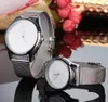 Fashion Brand women men Unisex Lovers039 silver Steel Metal Band quartz wrist watch C048750805