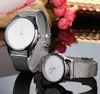 Fashion Brand Women Men Unisex Lovers039 Silver Steel Metal Band Quartz Wrist Watch C044436263