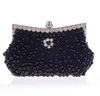 Oszałamiający ręcznie robiony ciężki perłowy koralikowy koralikowy torba ręka dłoni Lady Clutch Wedding PROM COTHTAIL Evening torebka Biała czarne światło cha8162270