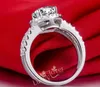 El nuevo estilo caliente de la venta de oro chapado 2 Karat 8mm SONA diamante simulado anillos de compromiso del anillo para las mujeres libera el envío