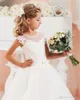 Белые Весенние Платья для Девочек-Цветочниц на Свадьбу с Рукавами Святое Первое Причастие Конкурсные Платья Маленькие Девочки Блестящие Платья