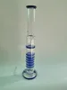 48 cm lang, blauw 6 honingraat filter glazen pijp, glasbong, glazen buis 6 cm in diameter, 5 mm dik, gewrichtsgrootte :: 18 mm