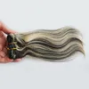 Inslagen Peruaanse virgin haar steil haar extensions bundels 100g human hair extensions weave 1PCS 1B/613 PIANO KLEUR