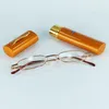 Slender Metal Tube Reading Glasses As Pen Pot Style Eyeglasses Mixed Colors And Power Lens For Good Protective With Older's