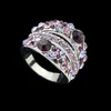 2017 nieuwe band ringen paarse kleur strass ringen voor vrouwen luxe bruiloft gift vintage sieraden gratis verzending