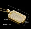 18K Solid Gold Plated Water Diamond Swing Hanger Blingbling Manchu Hond Merk Mannen Vrouwen Hip Hop Necklace288Y