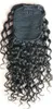 16 "キンキーカーリーポニーテールヘアエクステンション本物の人間の髪の描かれたポニーテールヘアピース120g自然黒1b＃1pc