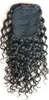 16 "Kinky Curly Ponytail Hair Extension Real Human Hair Drawstring Pony Tail Hairpiece 120g Natural Black 1B # 1 pc