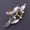 Vintage Rhinestone Brosch Pin Gold-Plate Alloy Sunflower Smycken Brosch Corsage för Bridal Bröllop Inbjudan Kostym Party Dress Pin Gift