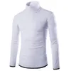 Homens Tops Turtleneck Thmitted Pullover Primavera Outono Slim Fit Elastic Homme Sólido Suéters Mens New Basic Style