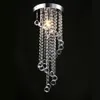 1-Light Small Crystal Chandeliers Lamp Hallway Lightings E14 Led Bulb Light Flush Mount Spiral Crystal Pendant Droplights Chrome 110V 220V