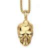 Hot Fashion Man Figur Biżuteria Ludzka głowa Naszyjnik Hip Hop Vintage Cool Gold Splated Stali Stael Sain for Men Koman