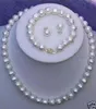 Halsband 910mm Real White Odlat Pearl Necklace Armband Earring Set