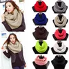 Helisopus Ciepłe szaliki Dwa Okrąg Dzianiny Cowl Neck Długie Szale Hidżab Mężczyźni Kobiety Winter Szalik Knitting Wool Collar Neck Warmer To258