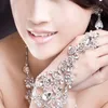 Women Fashion Crystal Rhinestone Bracelet Arm Chain Wedding Bridal Glove Hand Chain Jewelry Luxury Bride Wrist Bracelets254H