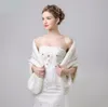 Księżniczka Faux Futro Bridal Wzrastał Wrap Cape Stole Szal Kurtka Bolero Płaszcz Kryształ Dla Zima Ślub Bride Bride Druhna Dresses Real Image