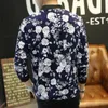 Jaquetas dos homens Atacado - Homens Bomber Jaqueta Moda 2021 Floral Mens Grande Grande Colarinho Manga Longa Casaco Masculino Lazer Windbreaker1