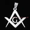 Partihandel i bulk 10st Lot Freemason Mason Masonic Symbol Hängsmycke Halsband Charms Rostfritt stål Religiösa smycken Hitta ingen kedja